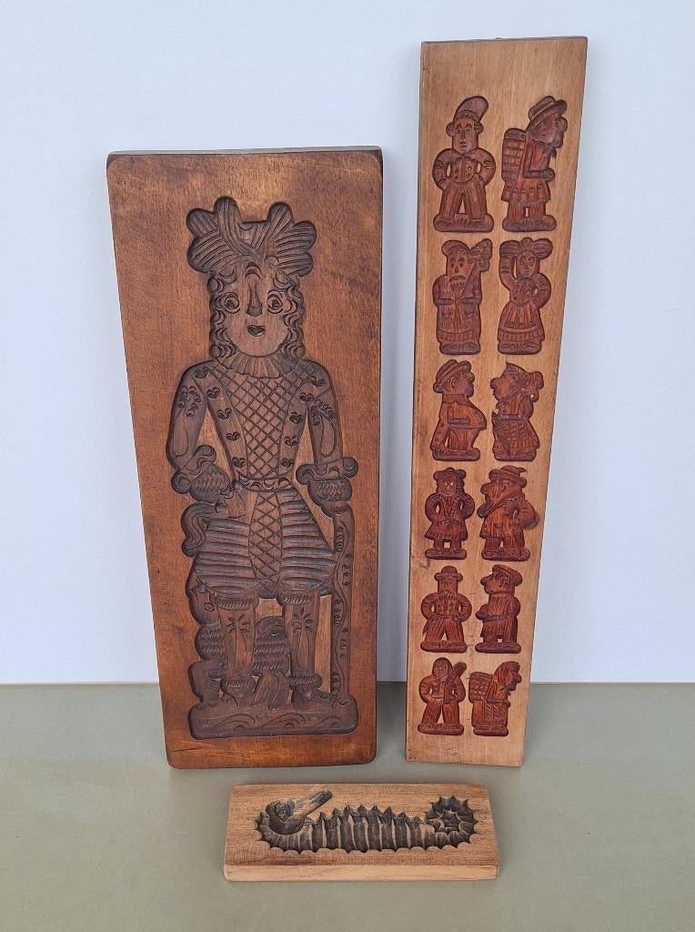 lot 3st vintage retro grote speculaasplank koek-plank, Antiek en Kunst, Antiek | Keukenbenodigdheden, Ophalen of Verzenden