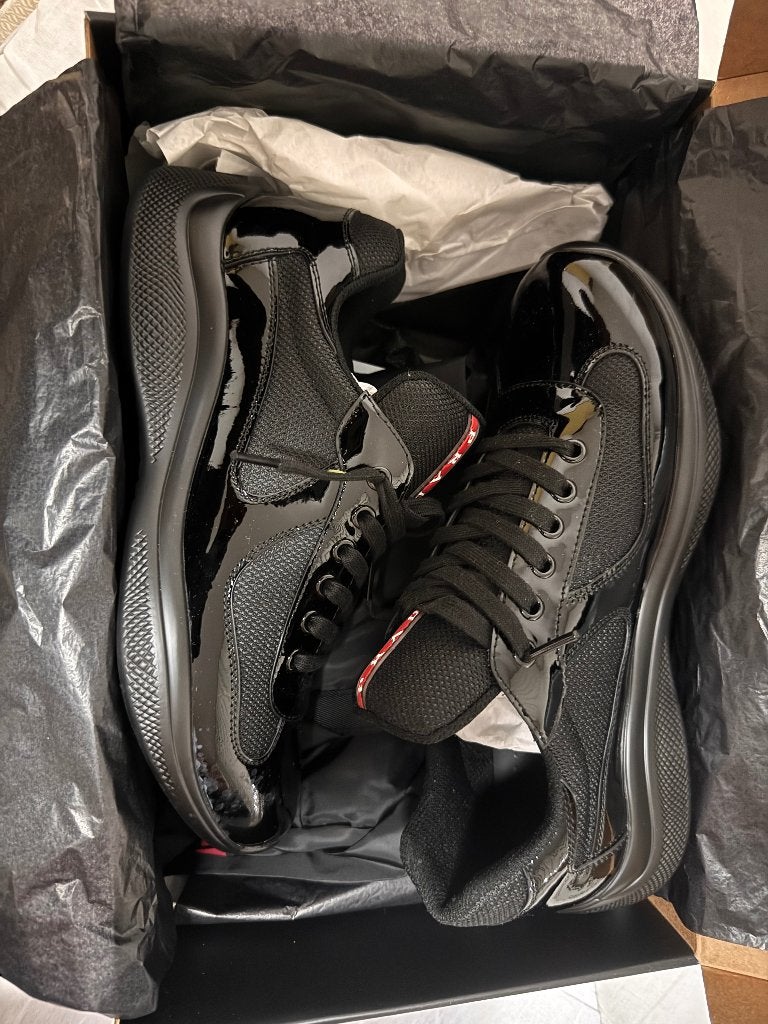 Prada Cups Zwart Maat 42, Zwart, Nieuw, Ophalen of Verzenden, Sneakers of Gympen