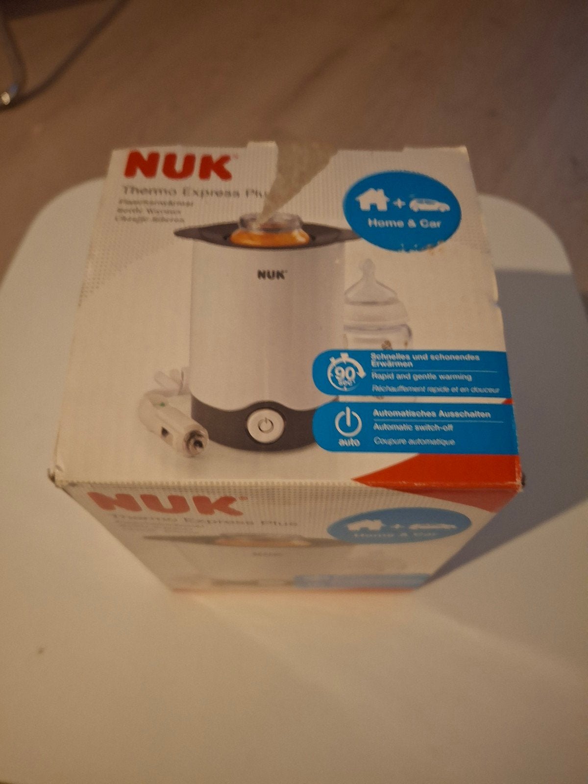 NUK Thermo Express Plus Flessenwarmer (Thuis & Auto), Kinderen en Baby's, Ophalen of Verzenden, Zo goed als nieuw, Flessen- of potjesverwarmer