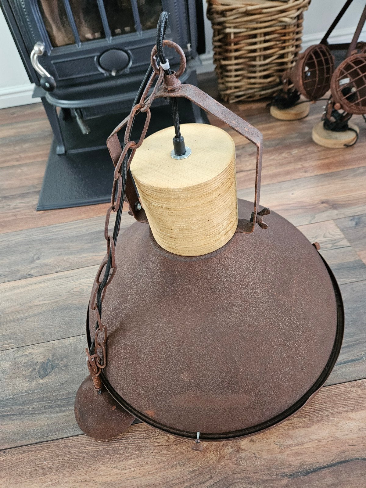 Mooie industriele lampenset kleur roest, Huis en Inrichting, Ophalen