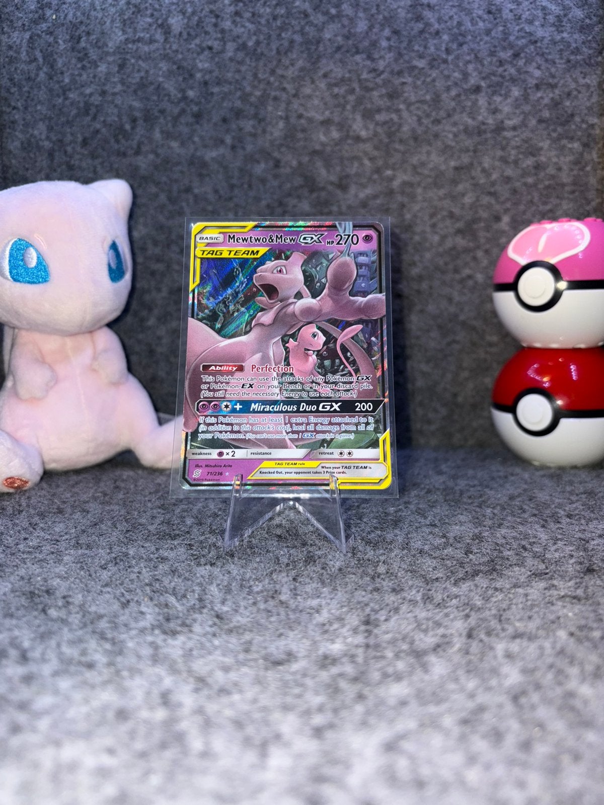 Mewtwo & Mew GX - tag team - EX - 71/236, Ophalen of Verzenden, Zo goed als nieuw