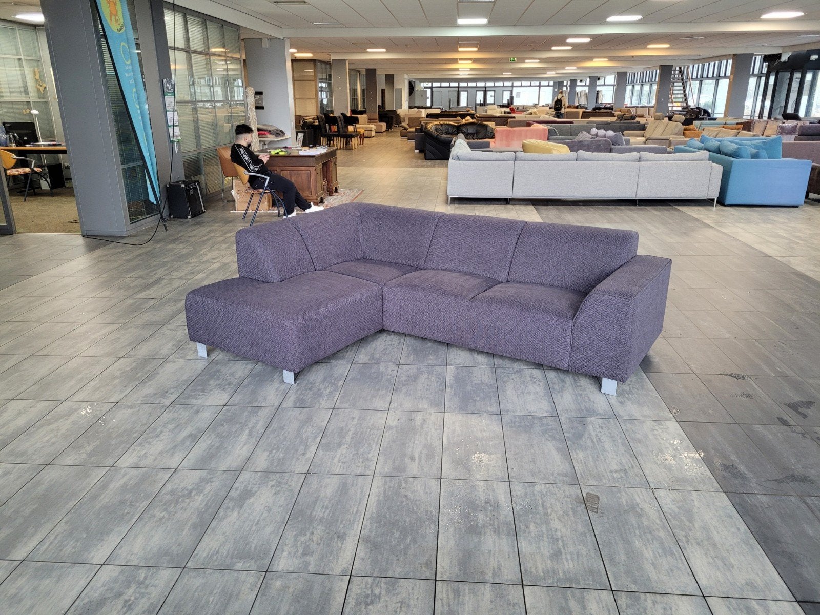 ✅️️️️️️️ GEREINIGD donkergrijze hoekbank 255x180 | BEZORGEN, 250 tot 300 cm, Info@onbekend.nl, Hoekbank, Ophalen of Verzenden