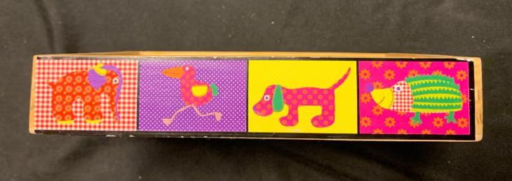 4 houten kinderpuzzels; 12 stukjes; olifant vogel hond egel, Ophalen of Verzenden, 10 tot 50 stukjes, Zo goed als nieuw