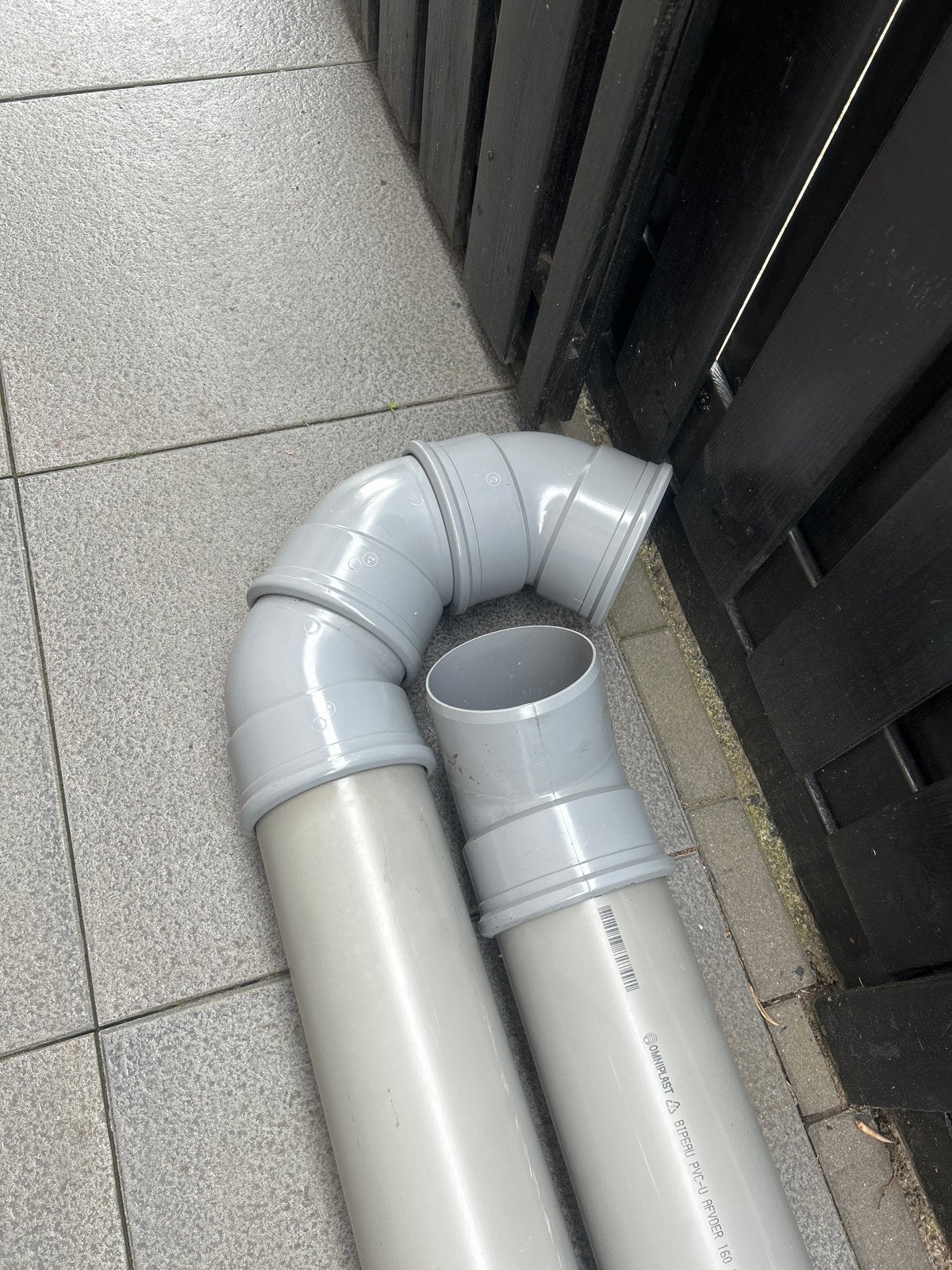 4x PVC Bocht 160mm - Afvoerbuis hulpstukken, Bochten, Gebruikt, Pvc, Ophalen of Verzenden