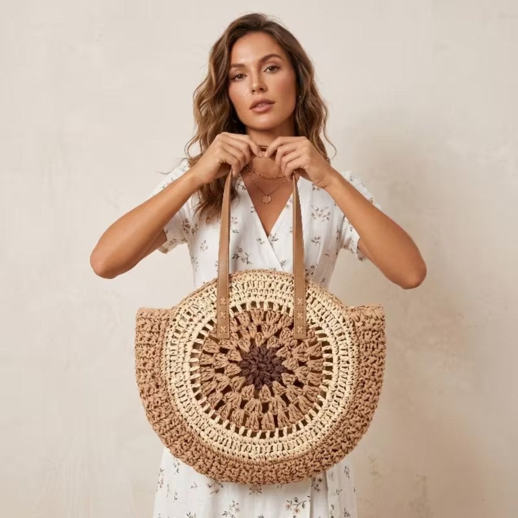 Bohemian Shopper met Ritssluiting - Ibiza Strandtas, Ophalen of Verzenden, Nieuw, Beige, Shopper