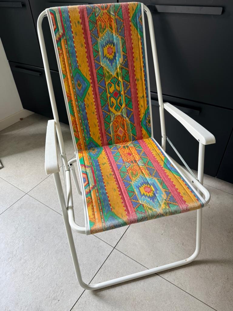 Vintage klapstoel camping tuin jaren 80, Ophalen of Verzenden, Gebruikt, Campingstoel