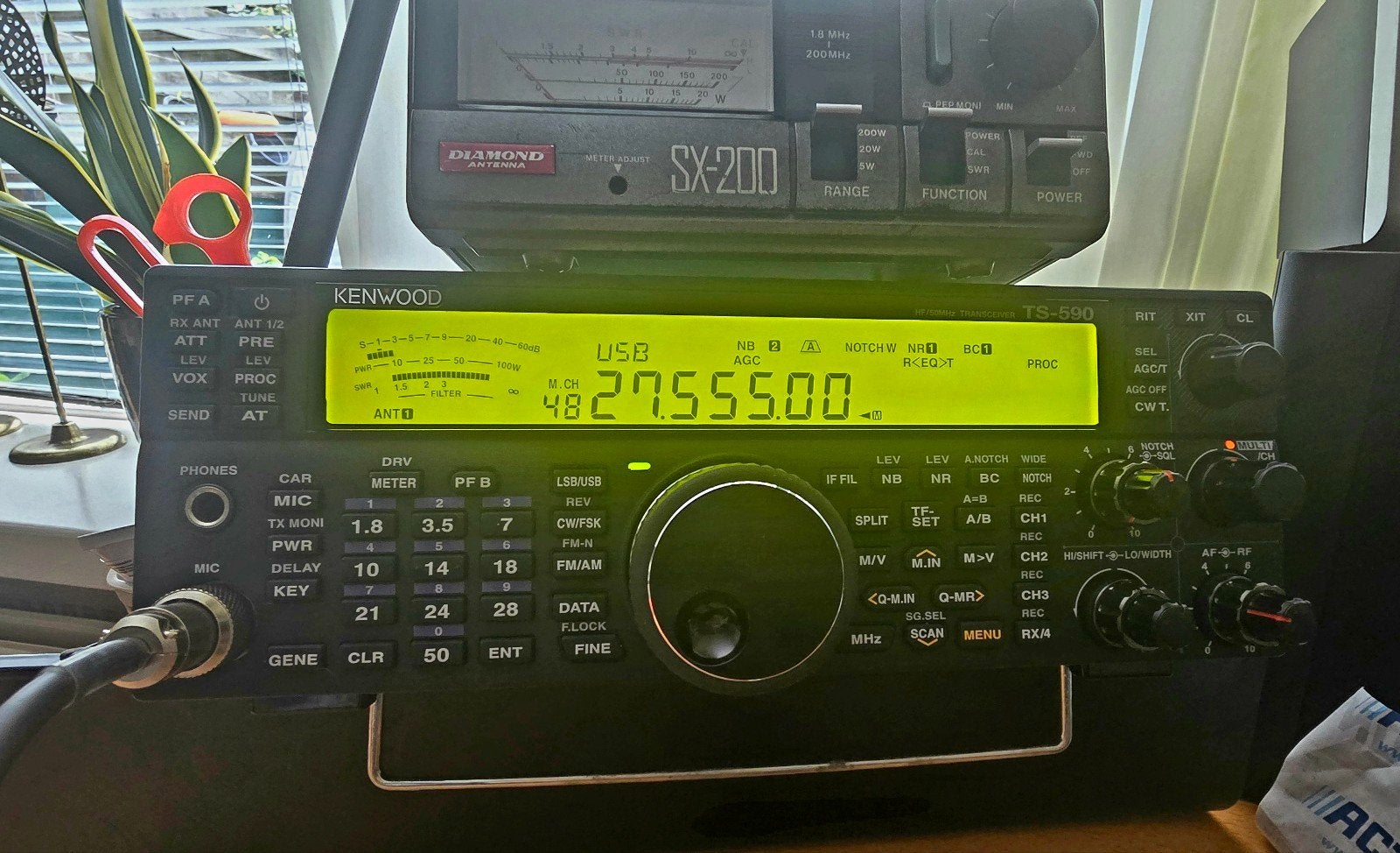 Kenwood TS-590SG HF/50MHz Transceiver met accessoires, Telecommunicatie, Ophalen, Zo goed als nieuw, Zender en Ontvanger