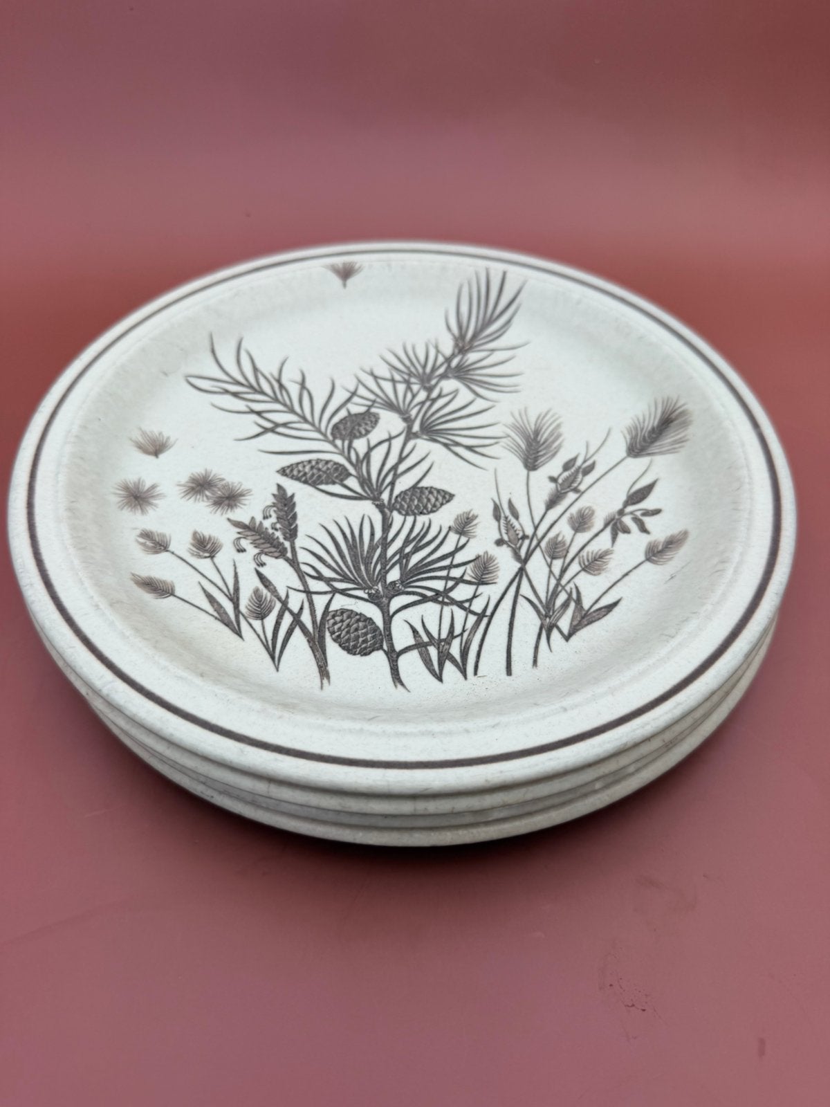 Set van 4 vintage Grindley Pinewood borden70’s retro servies, Antiek en Kunst, Ophalen of Verzenden