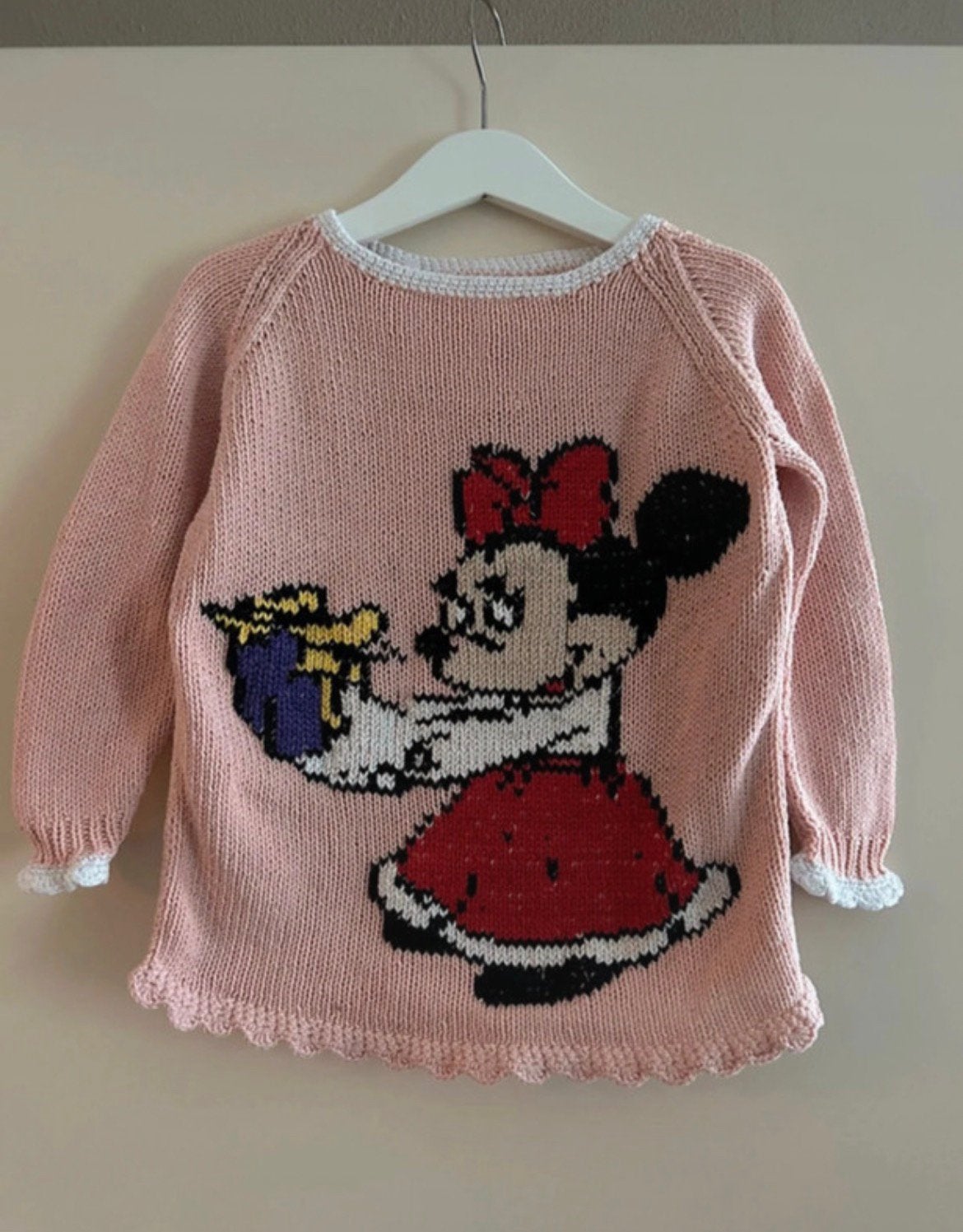 Lichtroze Minnie Mouse kersttrui meisjes - maat 116, Kinderen en Baby's, Ophalen of Verzenden, Zo goed als nieuw, Meisje, Trui of Vest