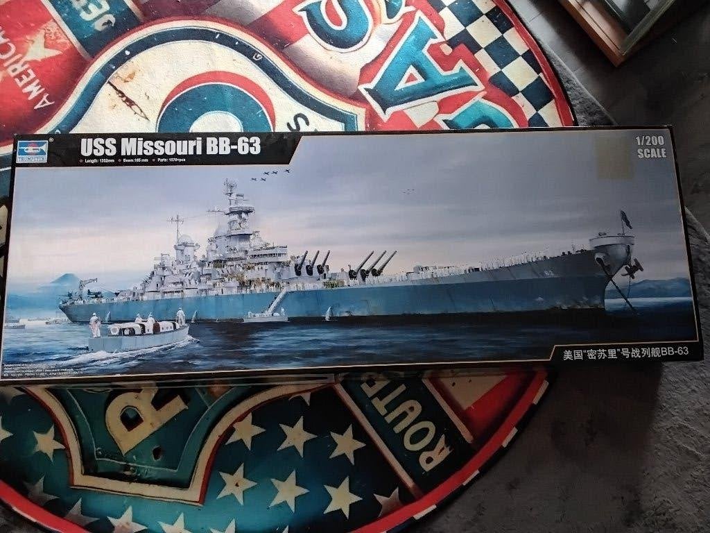 Bouwdoos USS Missouri 1/200 nieuw, Trumpeter, Ophalen, Nieuw, 1:50 tot 1:200, Overige merken