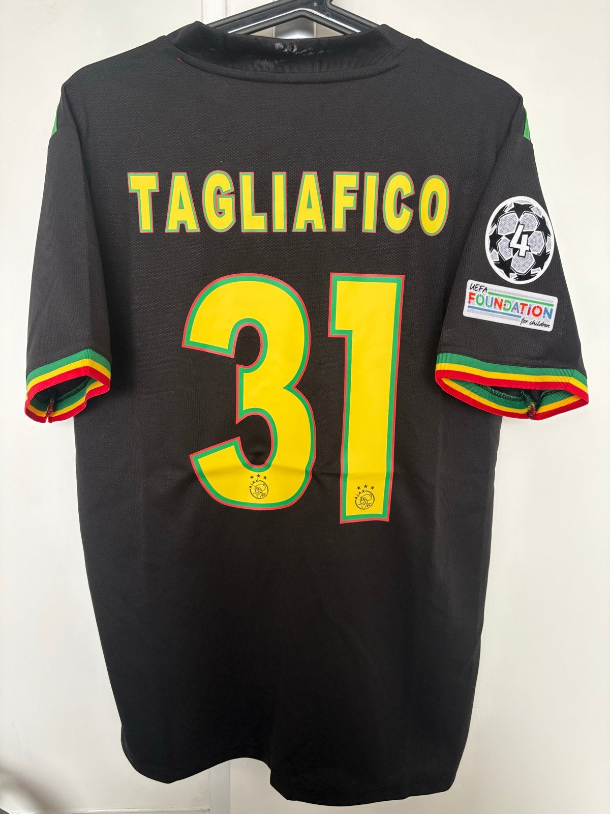 Retro Ajax Tagliafico Bob Marley editie maat Large vintage, Ophalen of Verzenden, Nieuw, Maat 52/54 (L), Voetbal