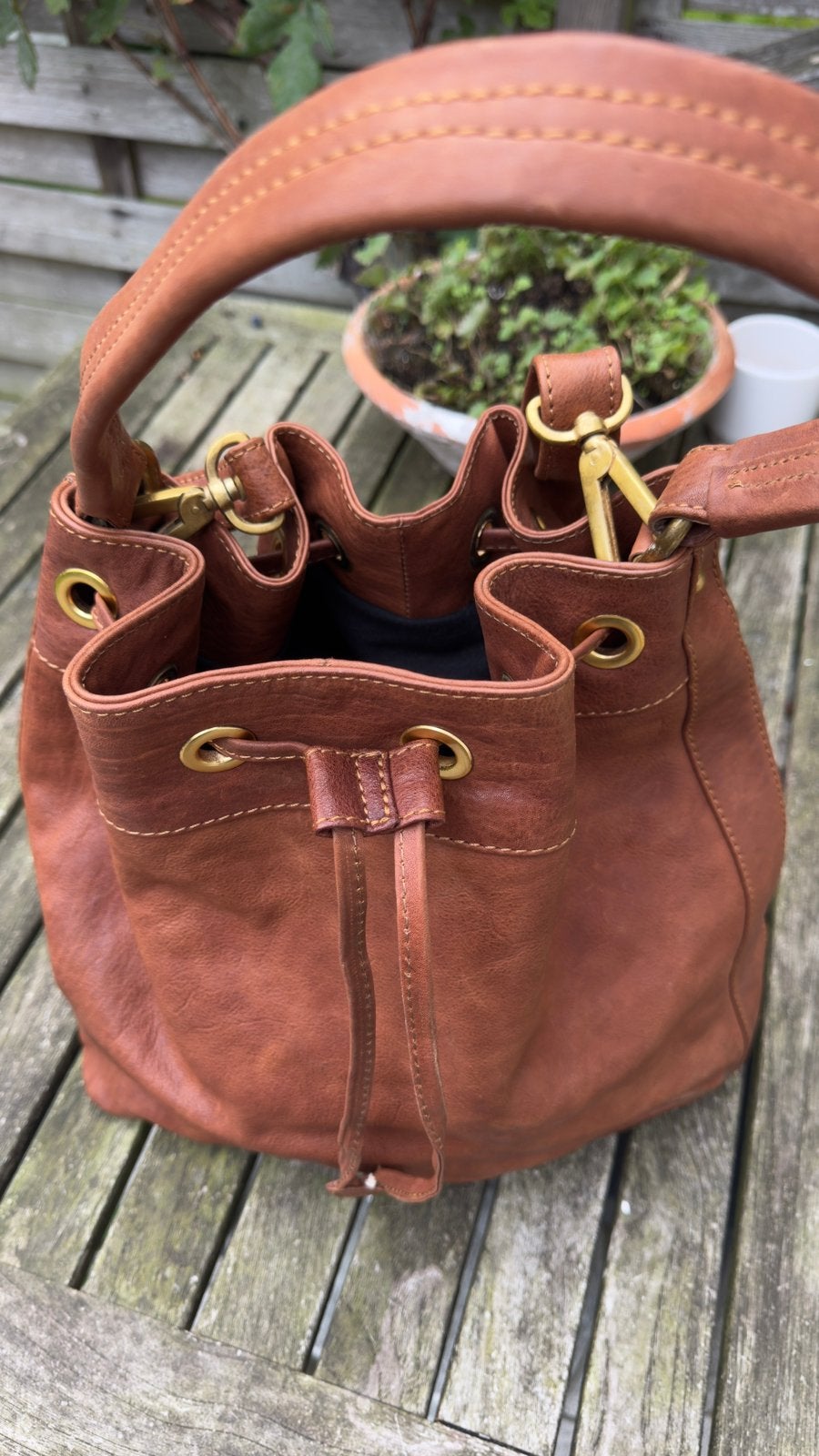 ADAX zwaar leren tas, Ophalen of Verzenden, Nieuw, Bruin, Schoudertasje
