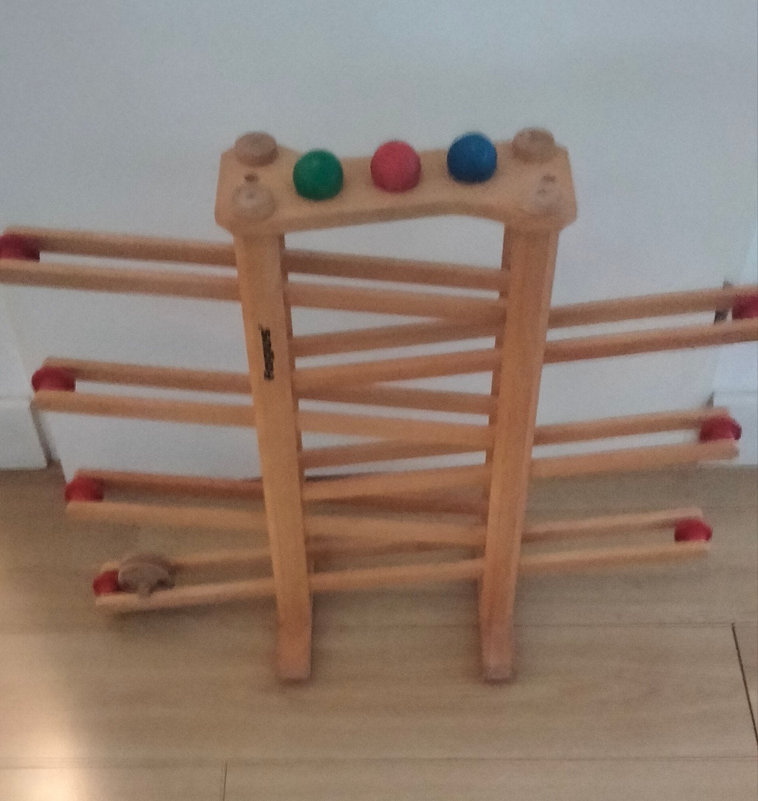 Fagus houten knikkerbaan XL met ballen en belschijf, Ophalen, Zo goed als nieuw, Overige typen