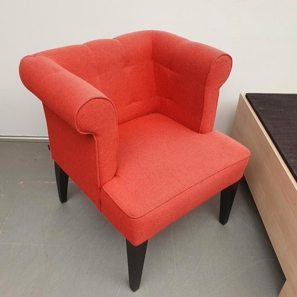 Set fauteuils rode stoffering + tafel stoelen, Ophalen, Gebruikt, 75 tot 100 cm, Stof
