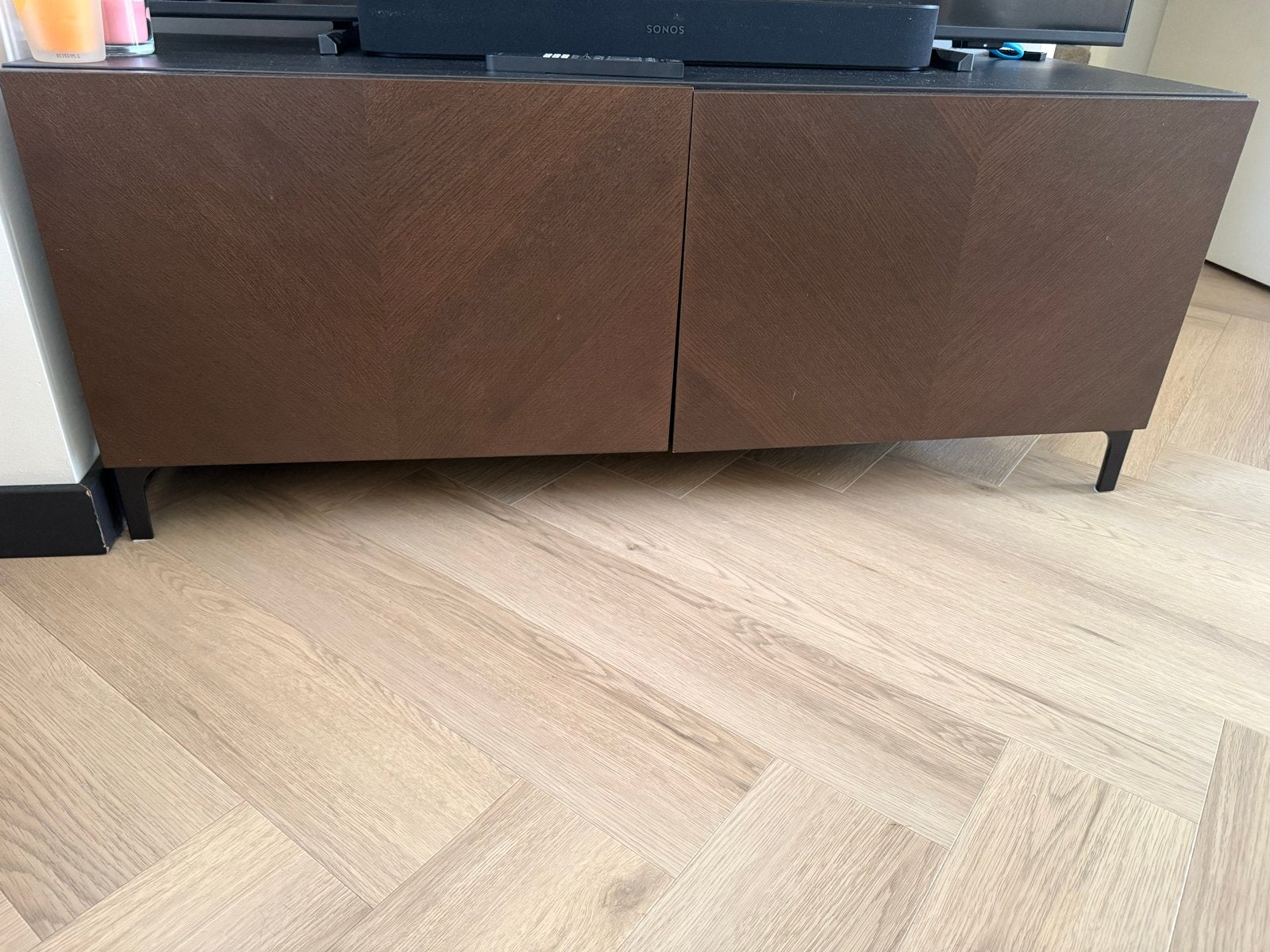 Ophalen 25-10! IKEA Besta tv-meubel met deuren, zwartbruin, Ophalen, Gebruikt, 100 tot 150 cm, Minder dan 100 cm