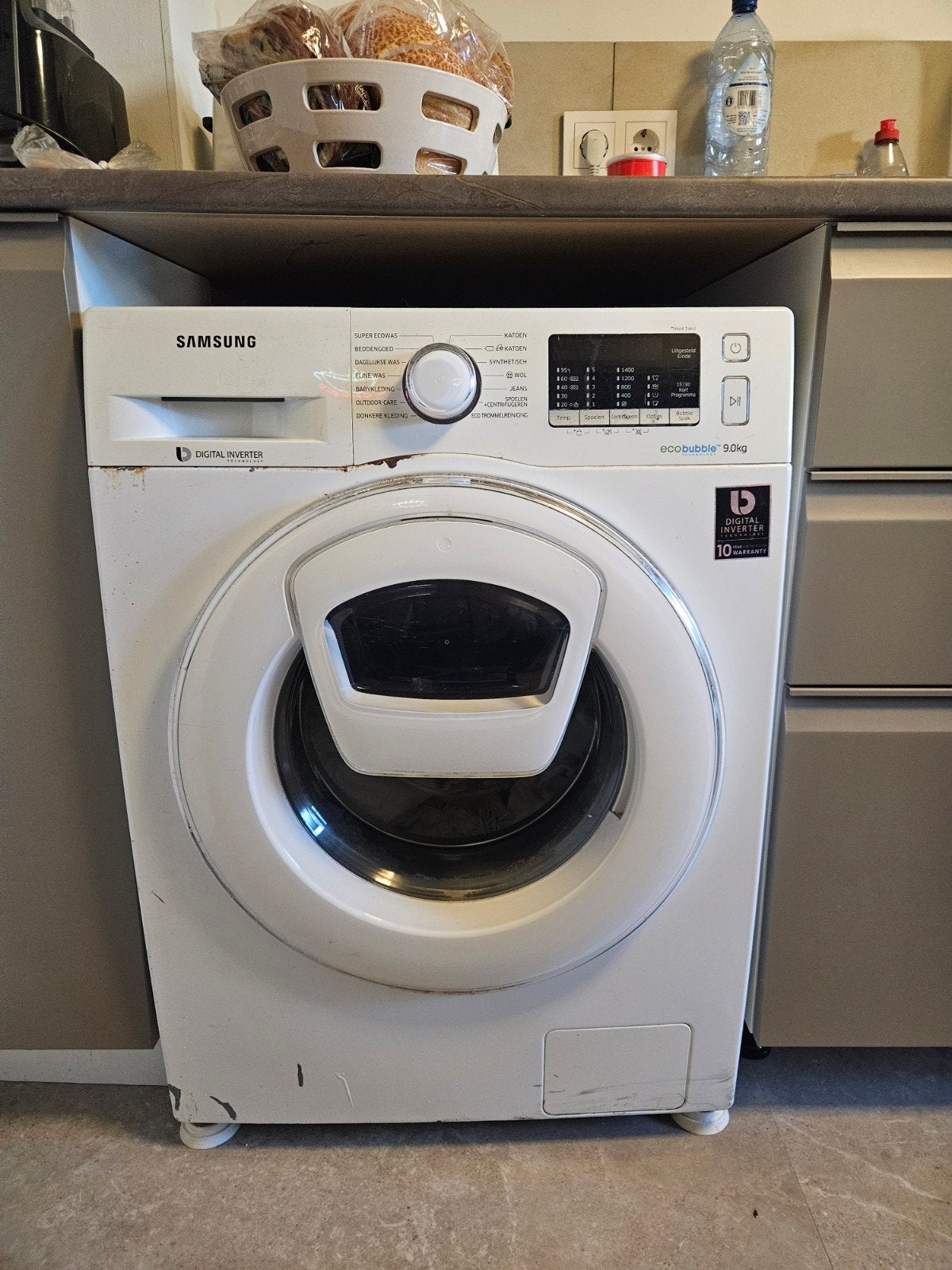 Samsung EcoBubble 9.0KG Wasmachine, Ophalen, 1200 tot 1600 toeren, Gebruikt, 8 tot 10 kg