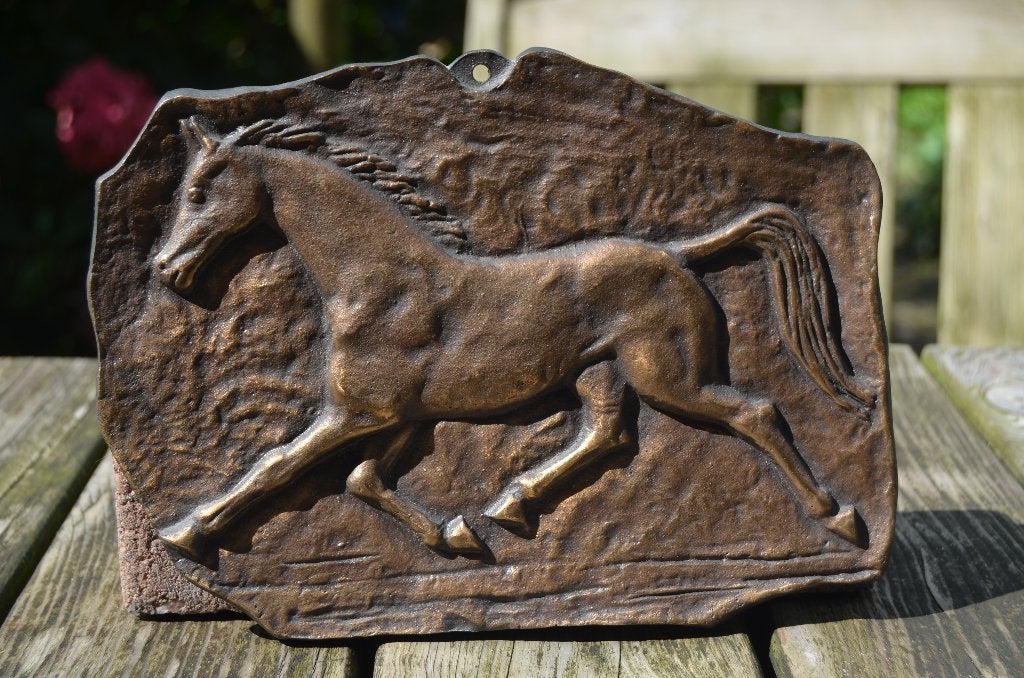 Plaquette van een dravend paard, mooie kwaliteit!, Ophalen of Verzenden