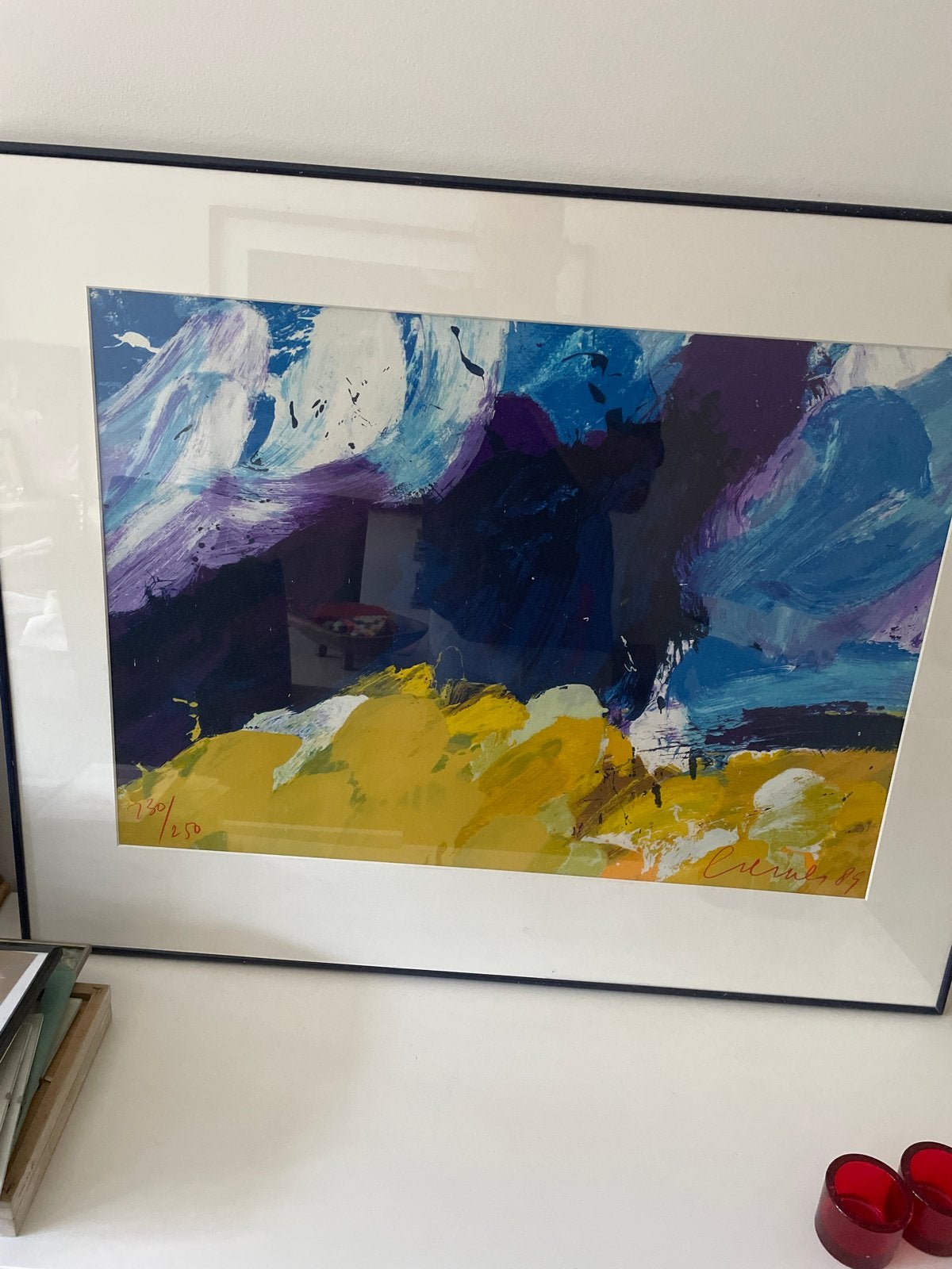Jan Cremer, Abstracte kunstprint, gesigneerd en genummerd, Ophalen