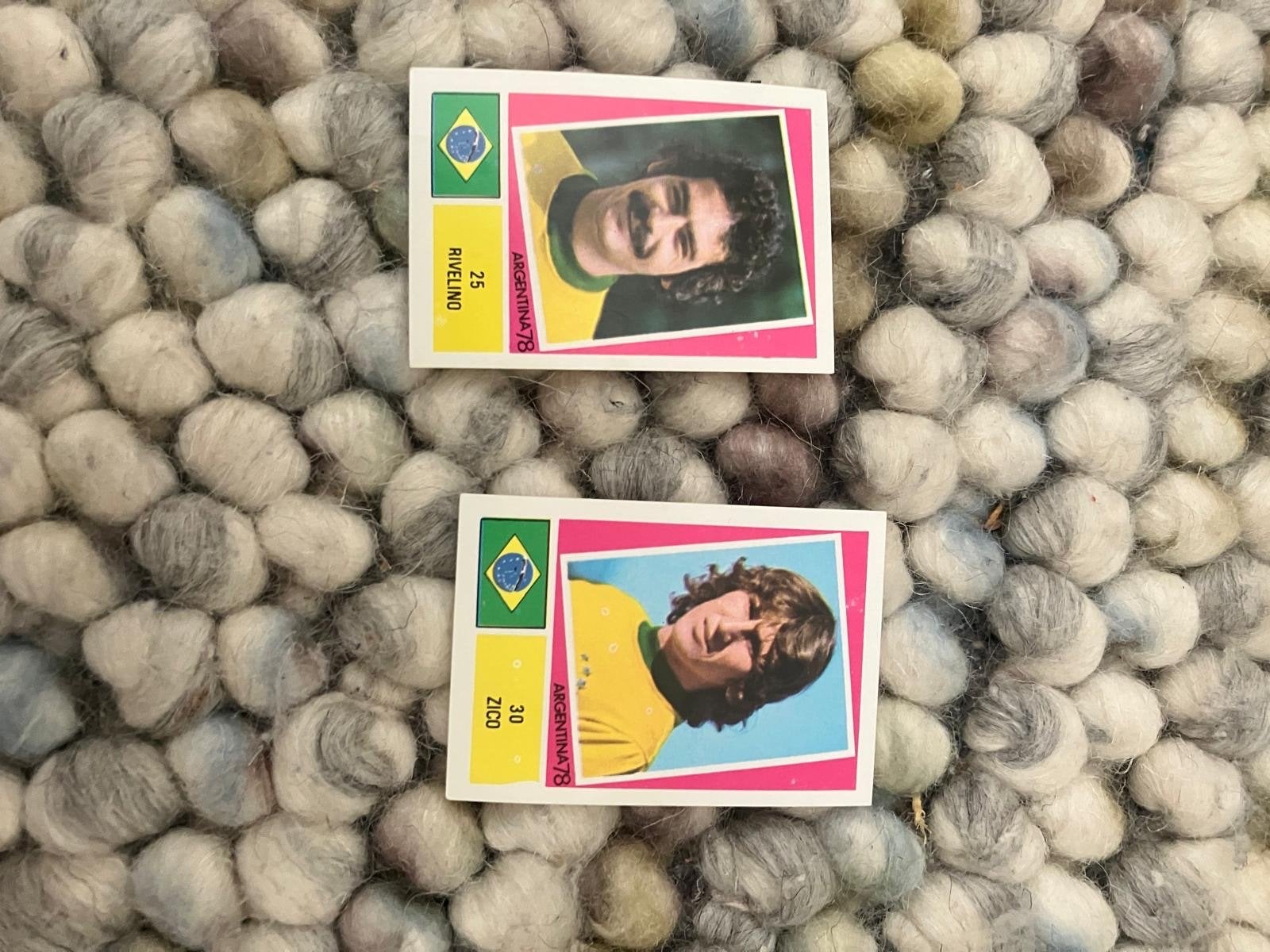 Zico en Rivelino Panini stickers WK 1978, Ophalen of Verzenden, Gebruikt, Sport