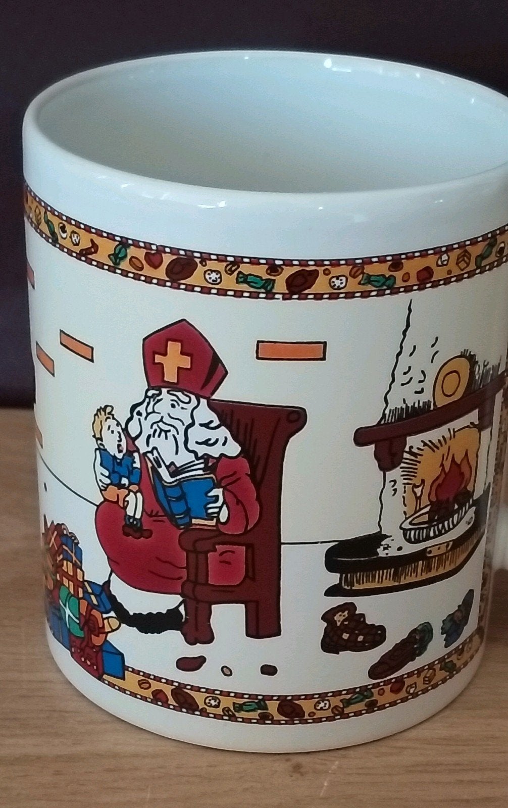 Sinterklaas mok - Vintage beker met Sinterklaas afbeelding, Verzenden, Zo goed als nieuw