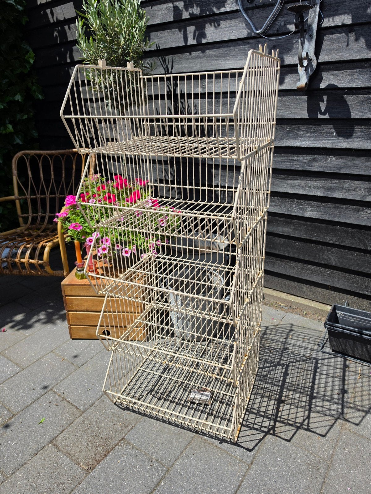 5 stapel ijzeren manden, Ophalen of Verzenden, Rond, Metaal, Minder dan 30 cm