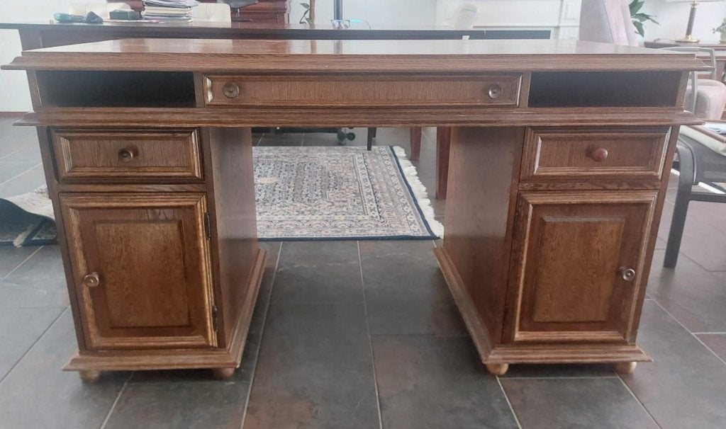Klassiek eiken houten bureau, Antiek en Kunst, Ophalen