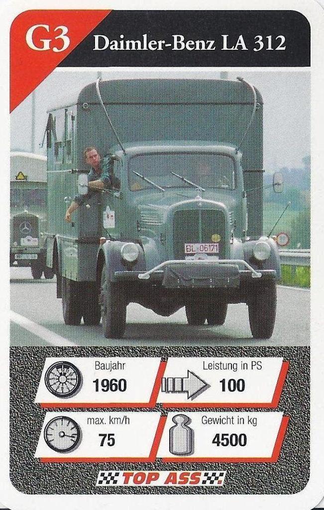 Kw2907 autokaartje daimler benz la 312 -, Ophalen of Verzenden, Zo goed als nieuw, Auto's