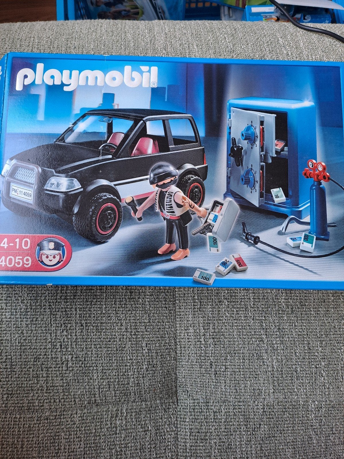 Playmobil 4059 Bankkraker met vluchtauto (mist enkele delen), Complete set, Voertuig, Ophalen of Verzenden, Zo goed als nieuw