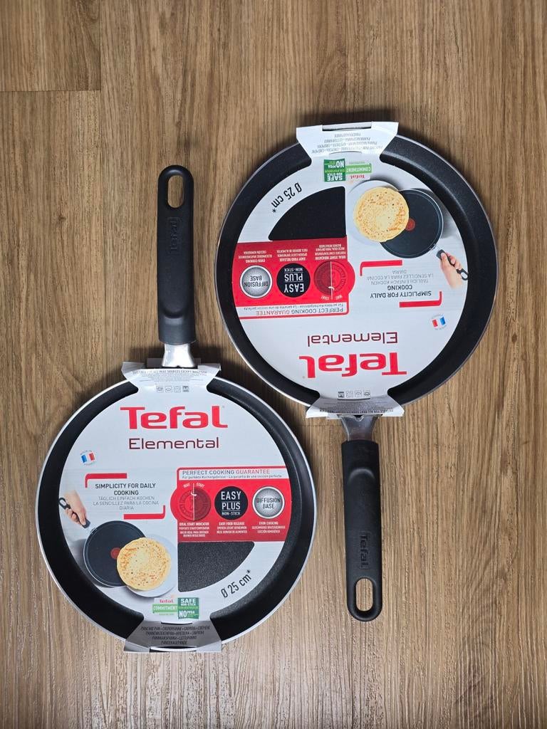 Verkocht - Set Tefal Elemental Pannenkoekenpannen - Verkocht, Ophalen of Verzenden, Nieuw