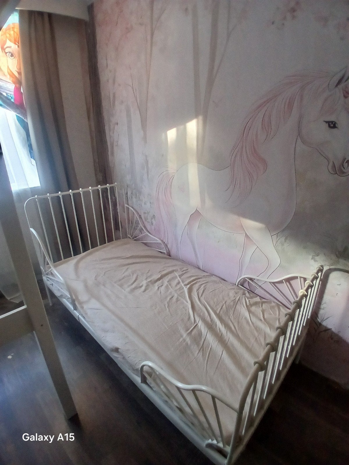 Ikea minnen bed met matras, Ophalen, Gebruikt, Eenpersoons, Wit