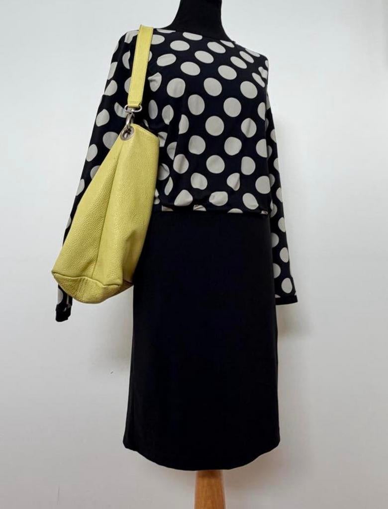 CASSIOPÉE sportief charmante travelstof jurk polkadots M, Kleding | Dames, Maat 38/40 (M), Verzenden, Zwart, Zo goed als nieuw