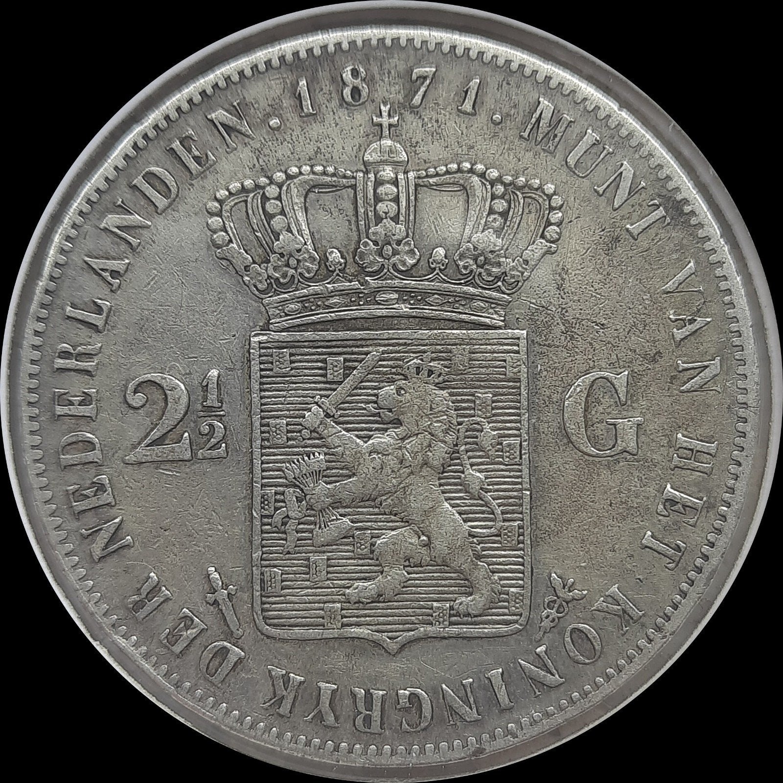 Rijksdaalder 1871 Willem 3, Postzegels en Munten, Ophalen of Verzenden, Koning Willem III, 2½ gulden