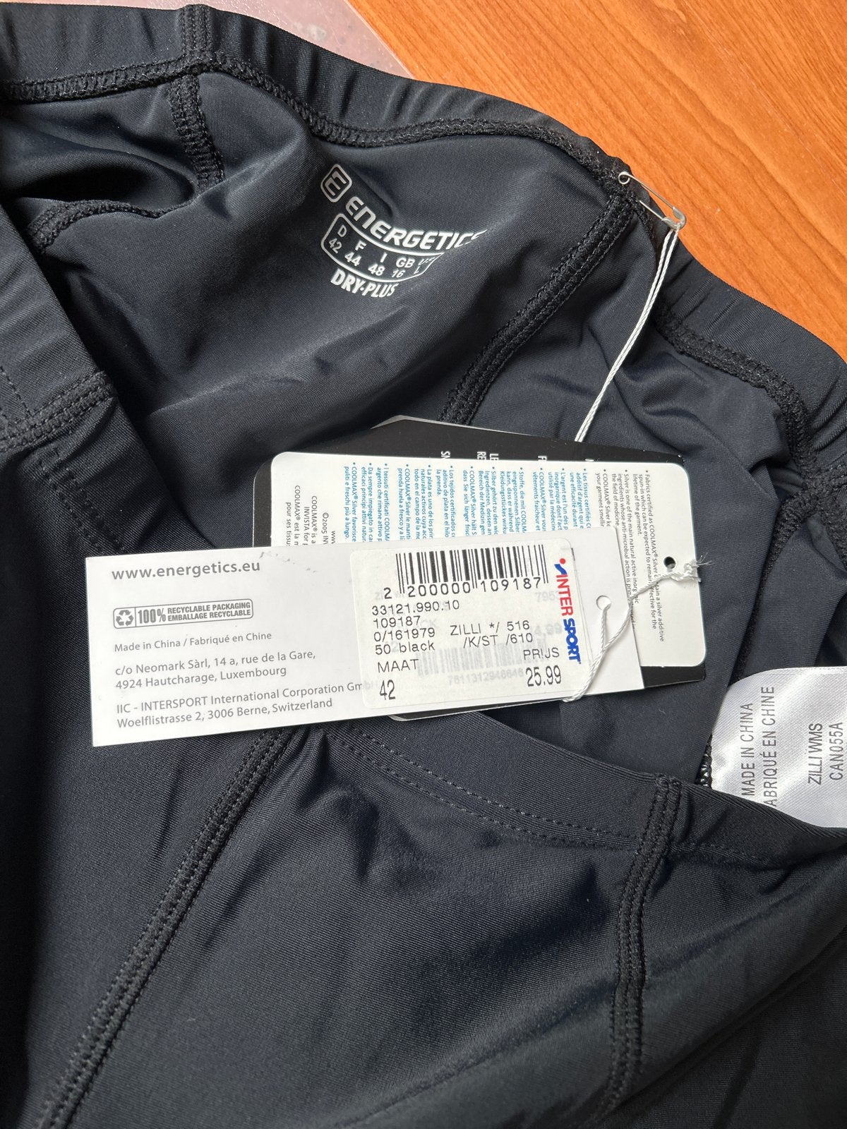 Energetics Zilli + 616 Fietsbroek Dames Zwart Maat 42, Zwart, Maat 42/44 (L), Nieuw, Ophalen of Verzenden