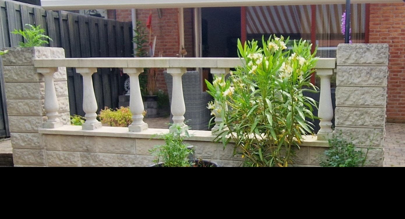 Witte palisades, Tuin en Terras, Ophalen, Gebruikt, Overige materialen, Tuinhek