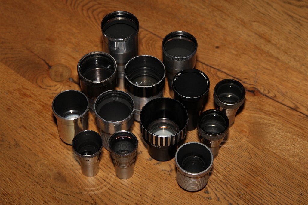 Partij van 13 8mm / 16mm projector lenzen vintage, Ophalen of Verzenden, 1940 tot 1960, Lens of Lenzen