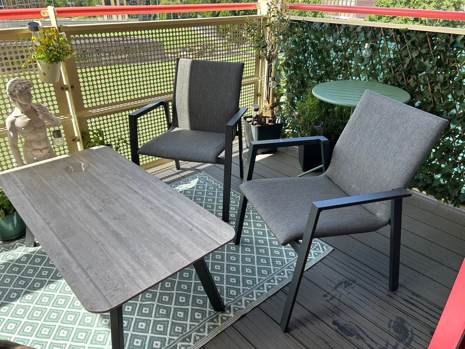 Tuinset voor kleine tuin of balkon, Ophalen, 4 zitplaatsen, Eettafel, Tuinset