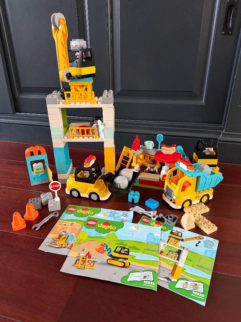 Lego Duplo Torenkraan & Bouwterrein 10933, Ophalen of Verzenden, Zo goed als nieuw, Complete set, Duplo