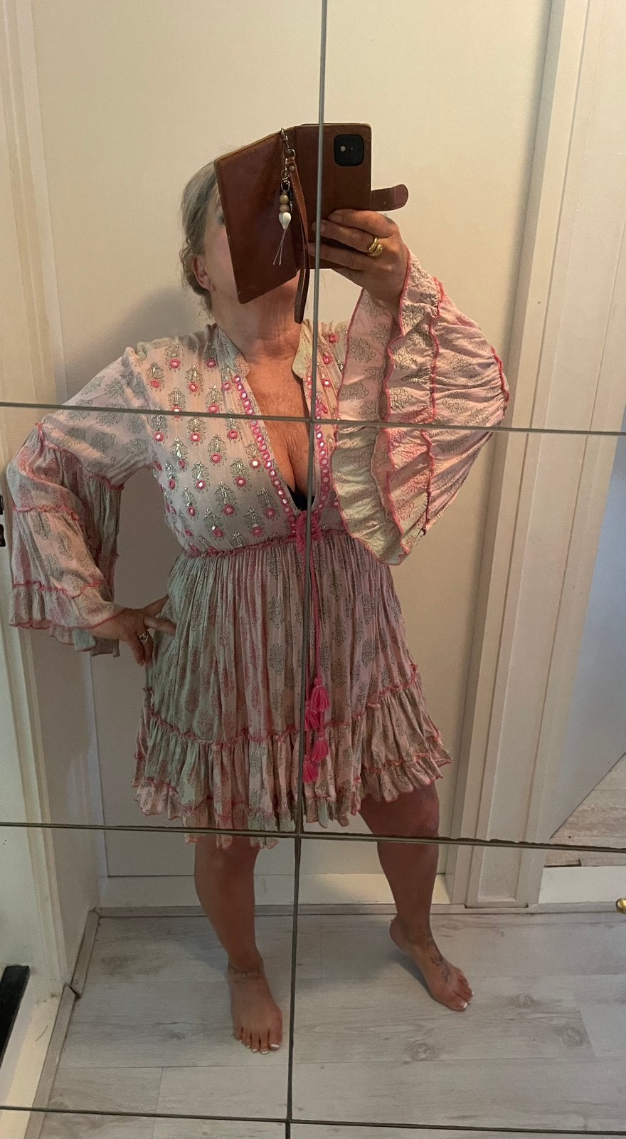 Boho Ibiza jurkje., Maat 38/40 (M), Meerkleurig, Ophalen of Verzenden, Zo goed als nieuw