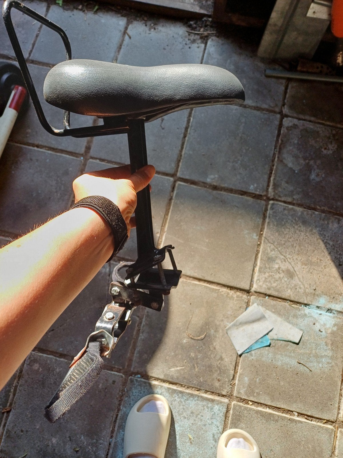 Zadel op stang zitje voor damesfiets, Onbekend, Voorzitje, Ophalen of Verzenden, Gebruikt