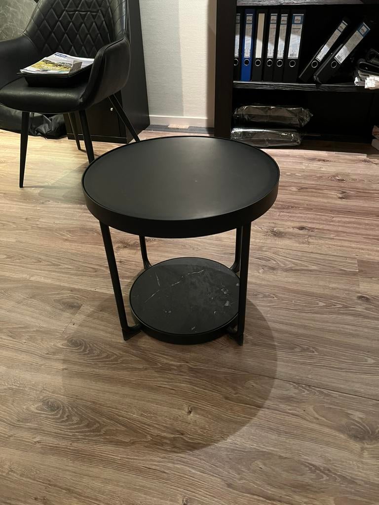 Bijzettafel met glazen top en verwisselbare onderkant, Ophalen, Minder dan 45 cm, Rond, Glas