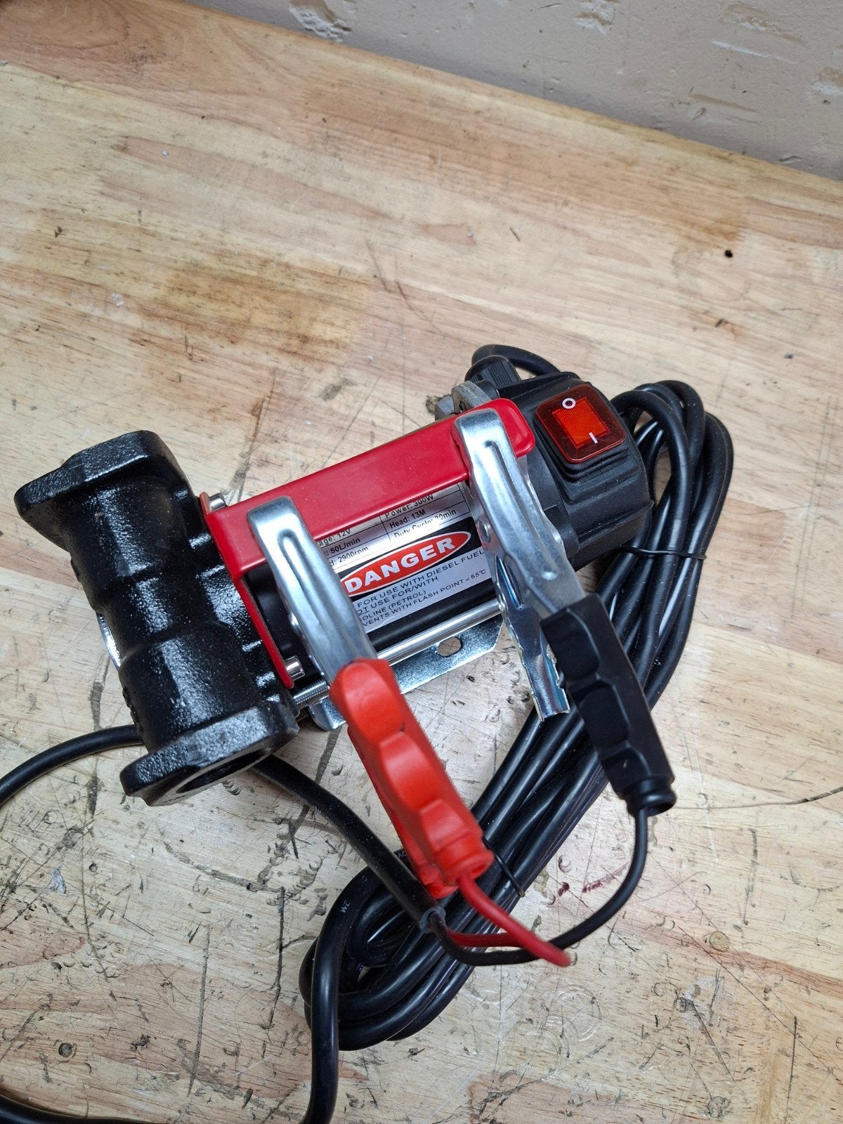 12V Diesel Transfer Pomp 50L/min met Accuklemmen en 4m Kabel, Ophalen of Verzenden