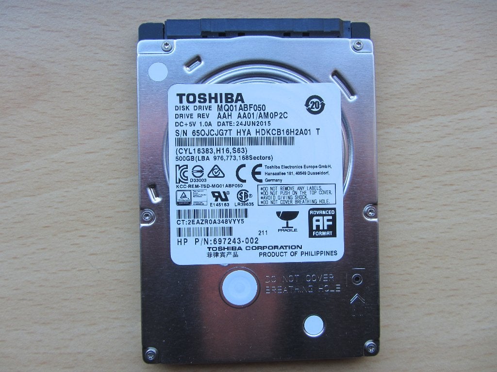 Toshiba Mobile Thin 500GB 5400RPM SATA 6Gbps 8MB Cache, Intern, Toshiba, Ophalen of Verzenden, Zo goed als nieuw