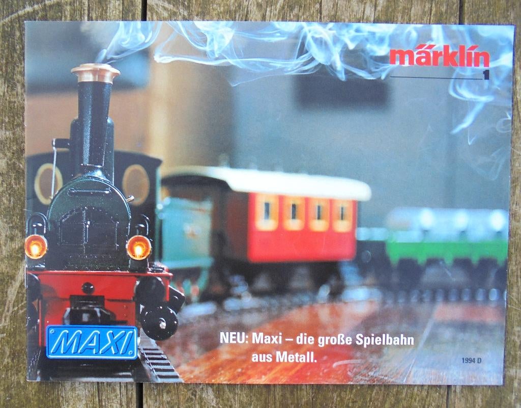 oekwerk folder MÄRKLIN MAXI treinen en toebehoren 1994., Hobby en Vrije tijd, Modeltreinen | H0, Gelijkstroom, Zo goed als nieuw
