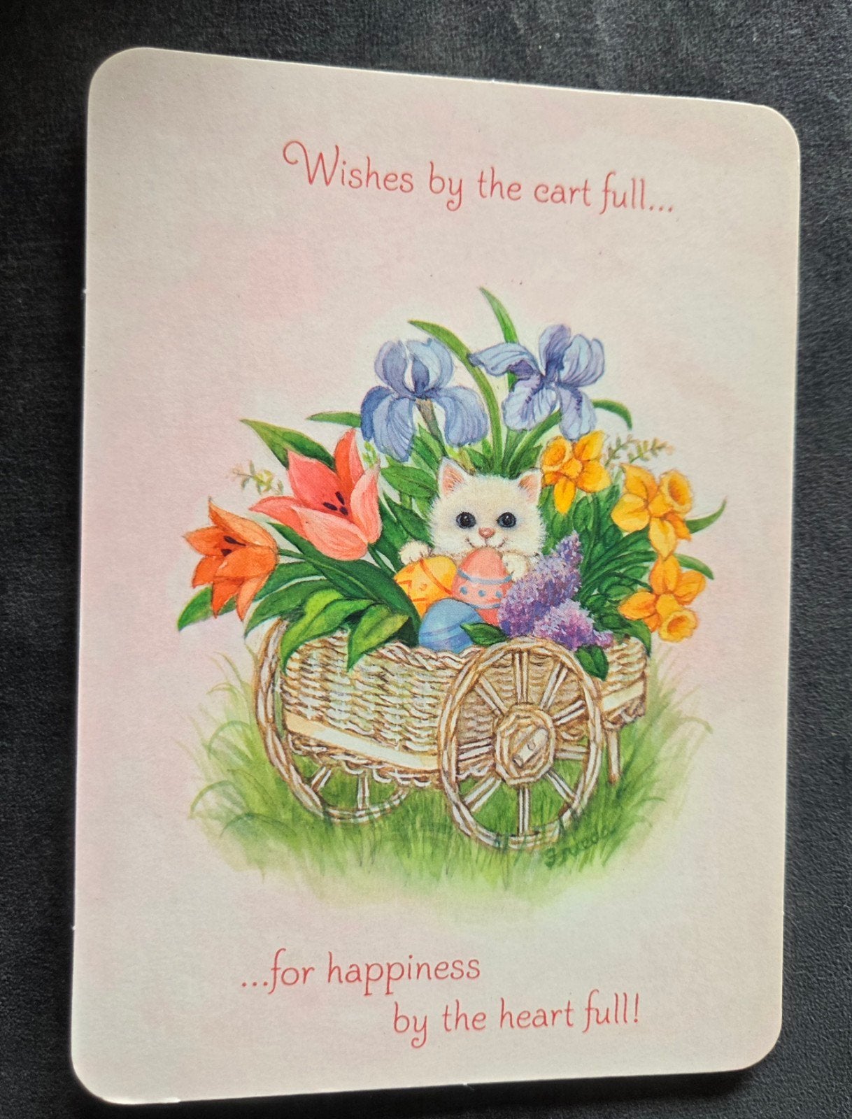 Poes in karretje paaseieren - Hallmark, Verzenden, 1960 tot 1980, Ongelopen, Overige thema's