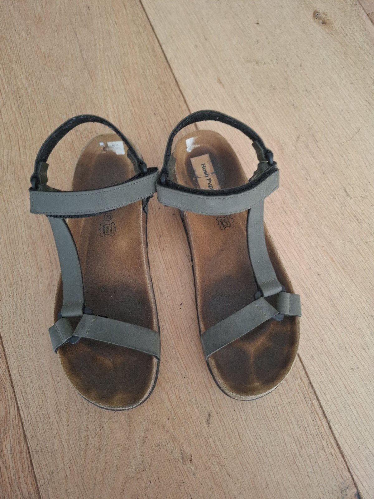 Hush Puppies sandalen maat 39, Gedragen, Hush Puppies, Groen, Sandalen of Muiltjes