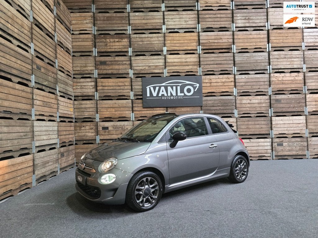 Fiat 500C 1.0 Hybrid Cabrio Sport Audio mistlampen cruise LM, Gebruikt, Zwart, Cabriolet, 4 stoelen