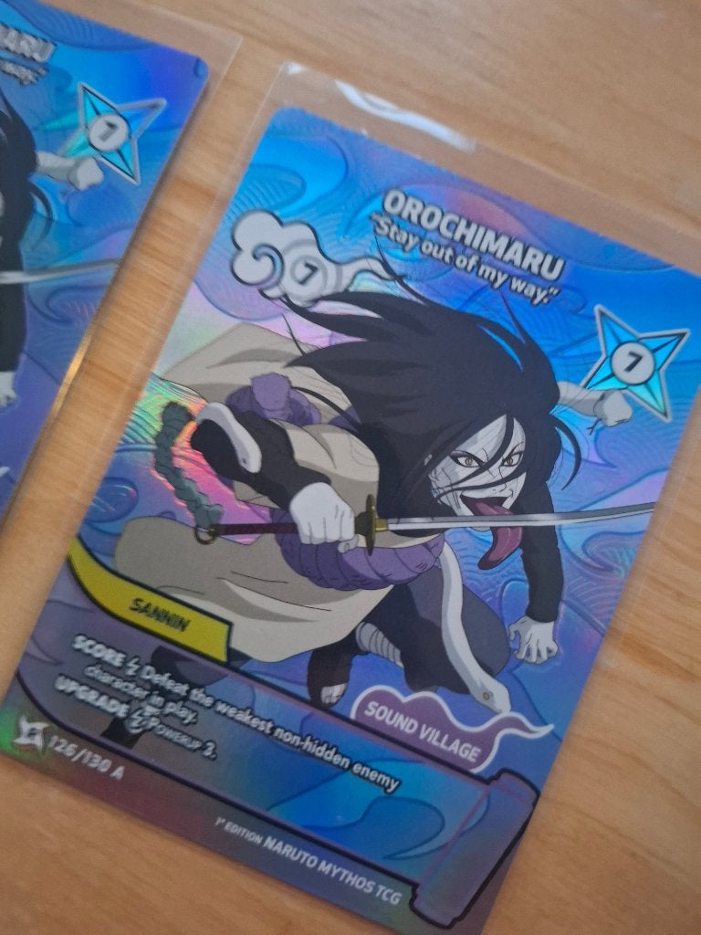 Naruto mythos orochimaru alt art, Ophalen of Verzenden, Zo goed als nieuw, Speelkaart(en)