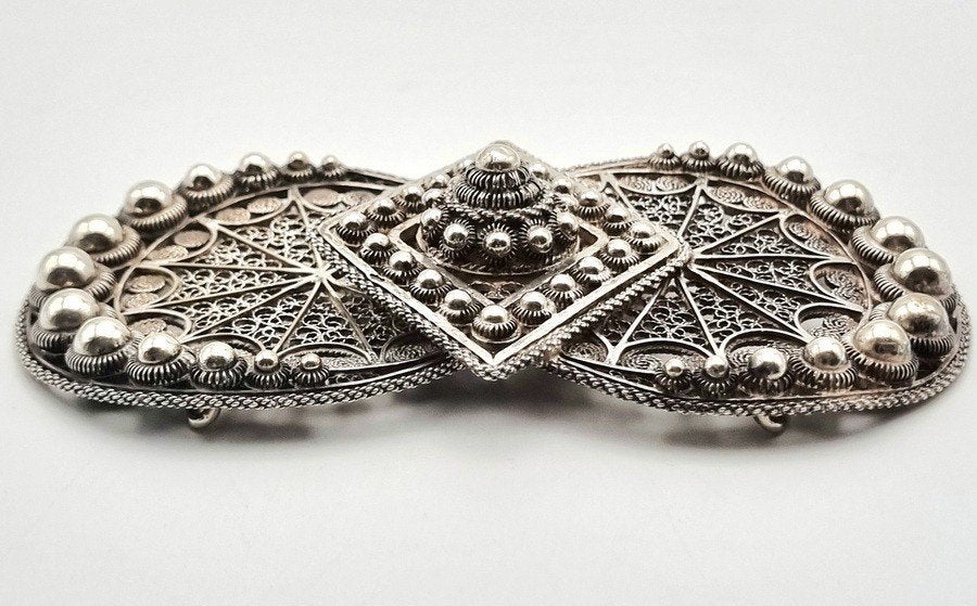 1049. Zilveren klederdrachtgesp - Nederland, ca. 1900, Antiek en Kunst, Ophalen of Verzenden, Zilver