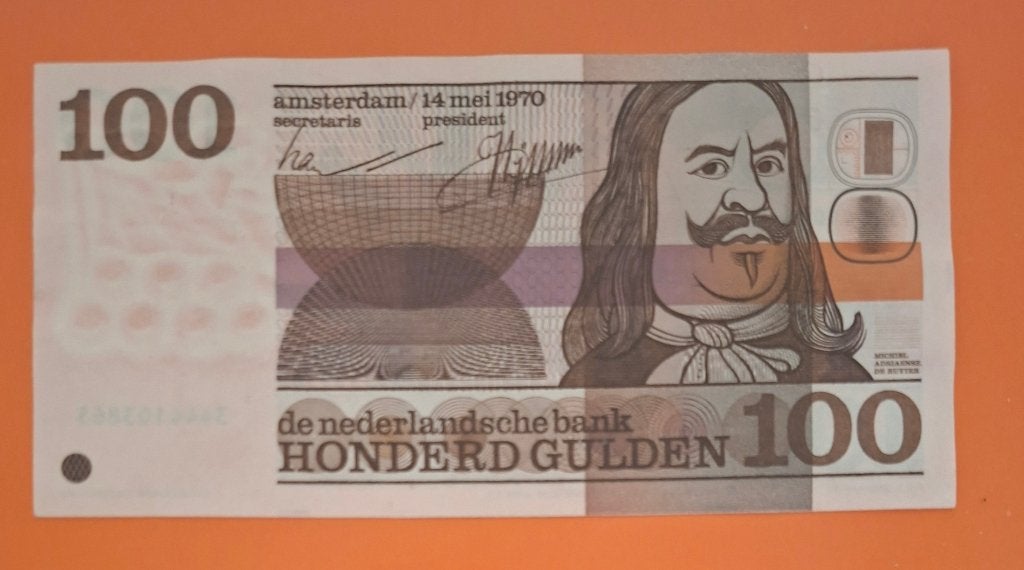 Bankbiljet 100 gulden 1970 Michiel de Ruyter, cat. PL103.c, Postzegels en Munten, Verzenden, 100 gulden, Los biljet
