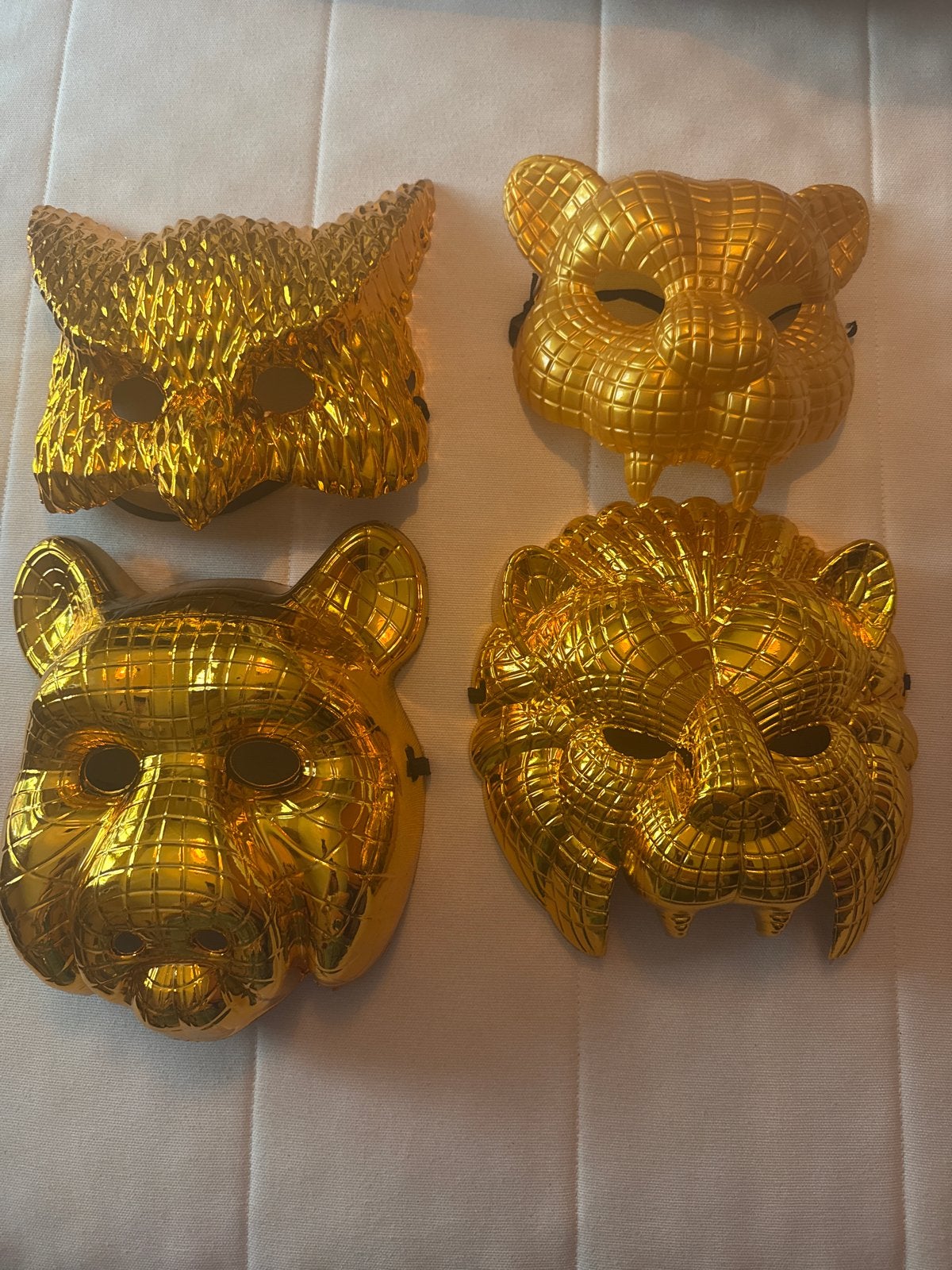 Gouden maskers - set van 4 dierenmaskers, Ophalen, Nieuw, Feestartikel, Carnaval